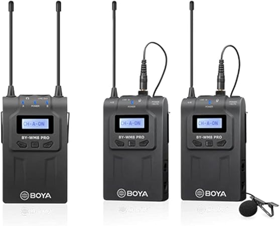 Boya by-WM8 Pro-K2 UHF Dual-Channel Wireless Microphone System with One Receiver and Two Transmitter Boya by-WM8 Pro-K2 UHF Dual-Channel Wireless Microphone System with One Receiver and Two Transmitter